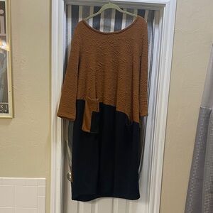 Burnt Orange and Black Dress